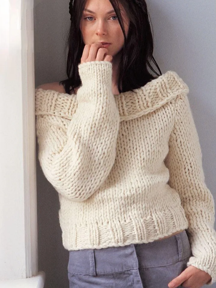 Sweater knitting pattern, women ladies sweater pattern, shoulder sweater pattern pdf instant download