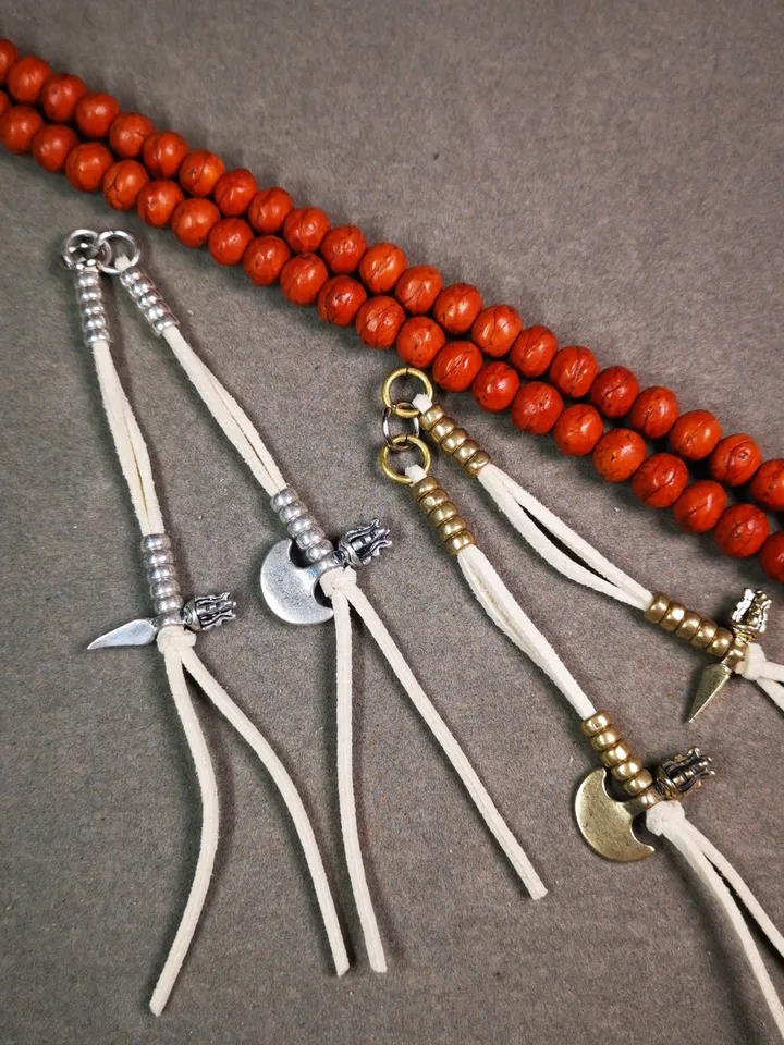 Gandhanra Handmade 5mm Tibetan Buddhist Prayer Bead Counters for 8-15mm Mala,With Kartika and Kila Pendant
