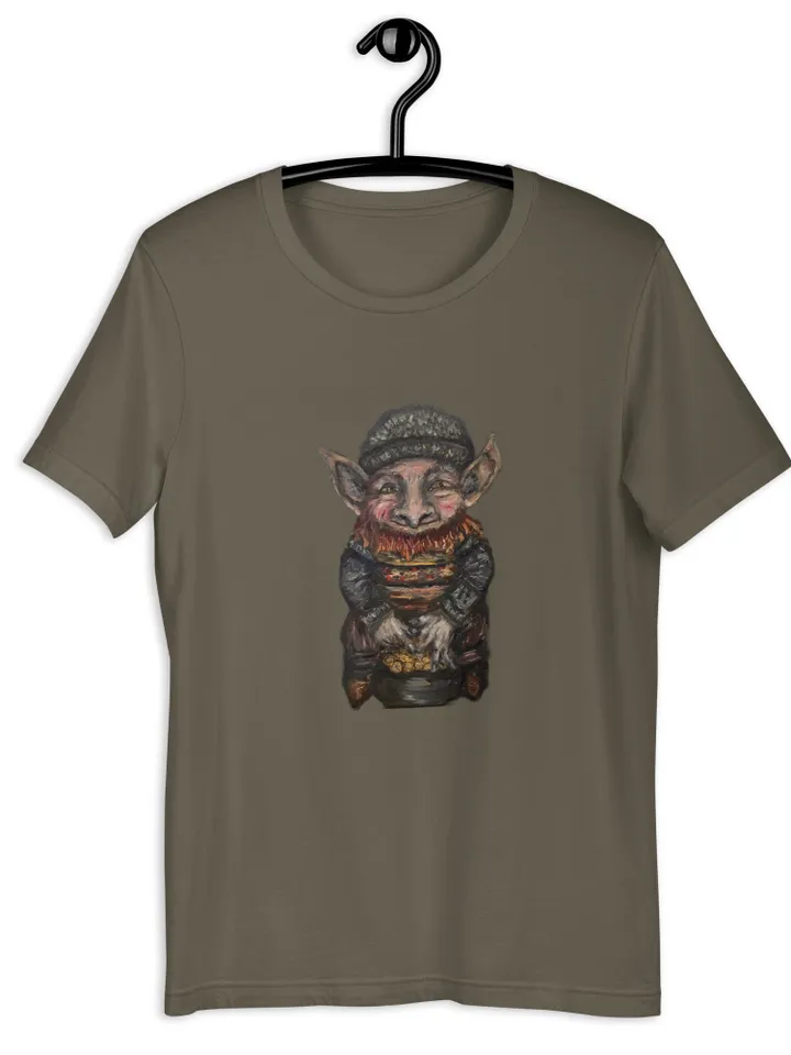 Leprechaun Unisex t-shirt made from my original painting,unique handmade humorous t shirt,designer shirts,artistic,st Patric day gifts.