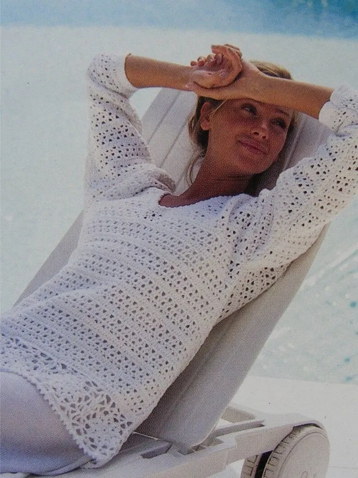 Womens Sweater Crochet Pattern PDF Ladies Short and Long Sleeved Jumper, Digital Download