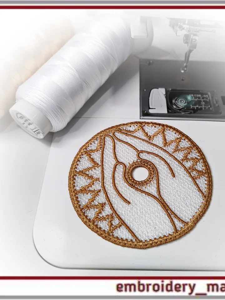 In The Hoop embroidery designs candle holders for drop protection 2 types in 2 sizes from Embroidery Manavi 05