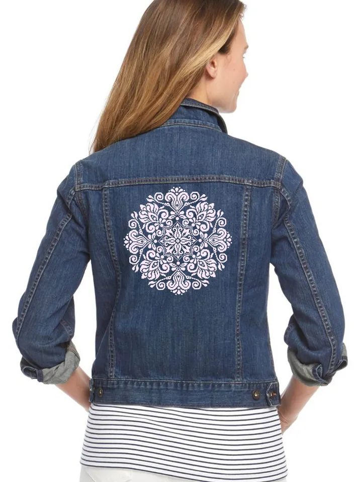 Flower mandala cross stitch pattern PDF download Floral ornament cross stitch chart, Mandala pattern digital PDF, Mandala embroidery #M110