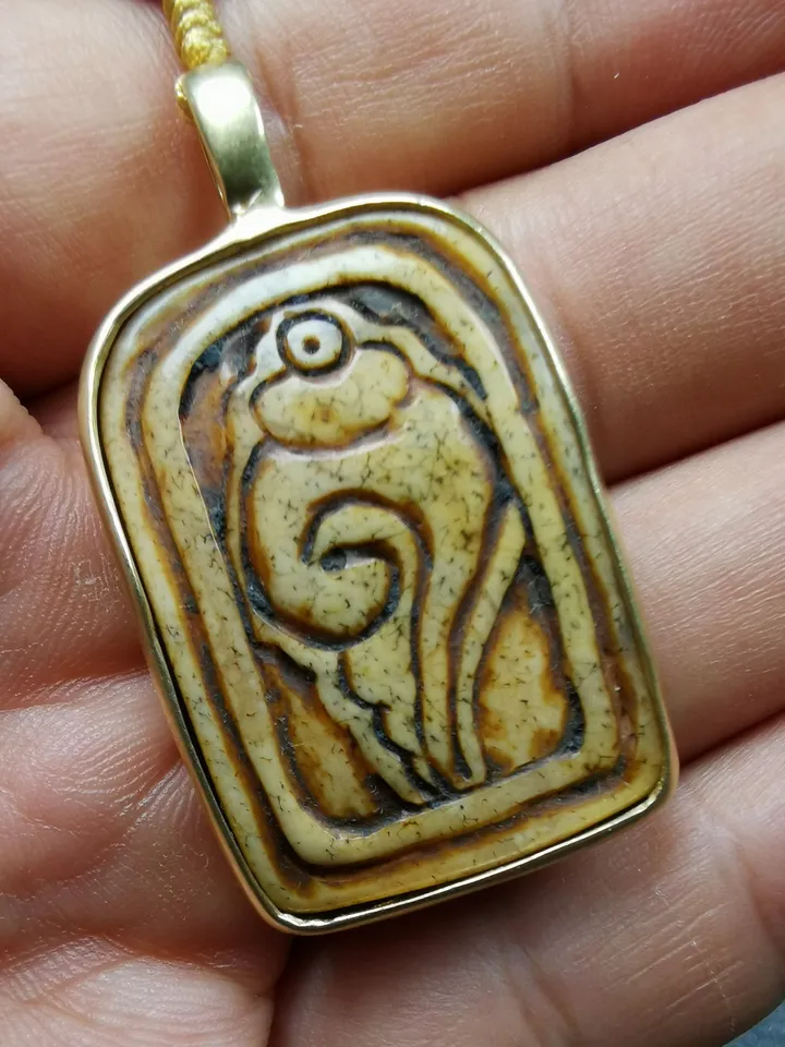 Gandhanra Old Tibetan Buddhism Kapala Amulet,Conch Shell Shankha Pendant ,46mm × 25mm