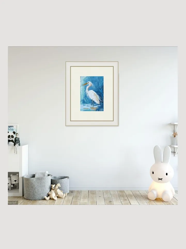 Original Mini Oil Painting Heron Portrait with Palette Knife Technique Graceful Heron Artwork Mini Oil Bird Art