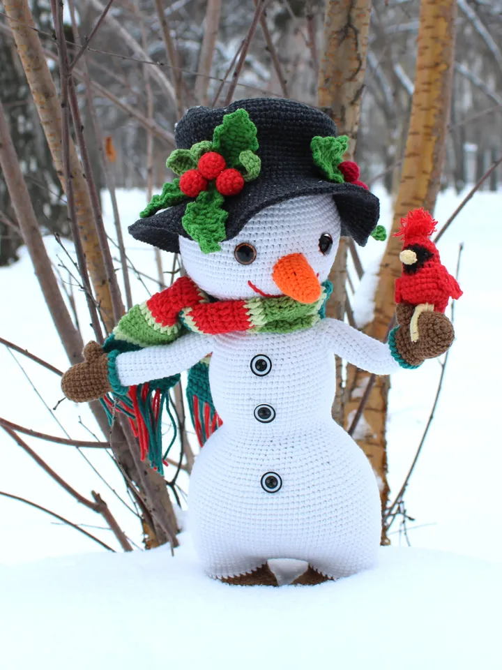 Big Snowman Crochet Pattern in English Christmas Snowman Amigurumi Toy
