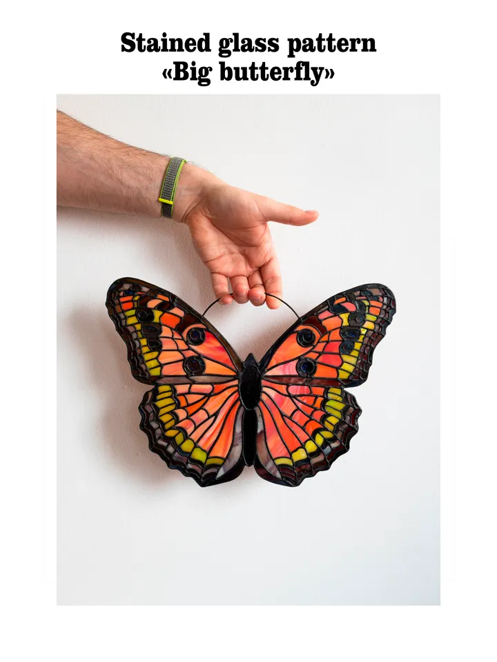 Digital stained glass butterfly pattern