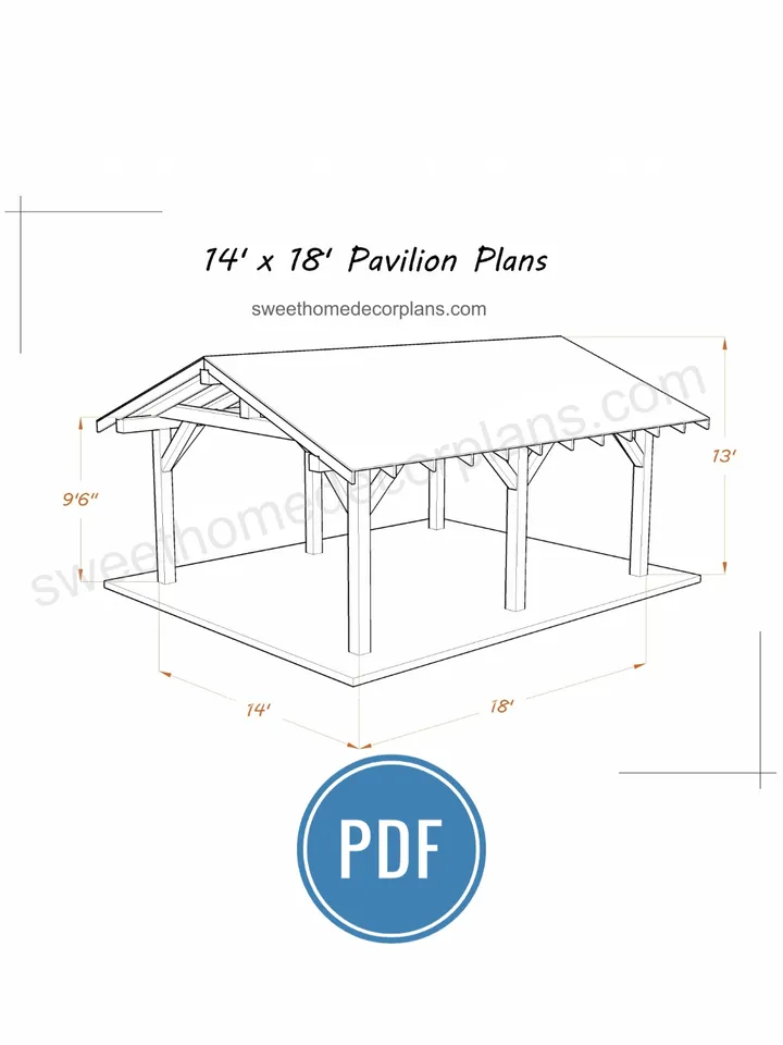 Diy 14 x 18 Gable Pavilion Plans pdf. Carport plans. Wooden outdoor pavilion gazebo plans pdf. Backyard pergola pavilion plans for outdoor.
