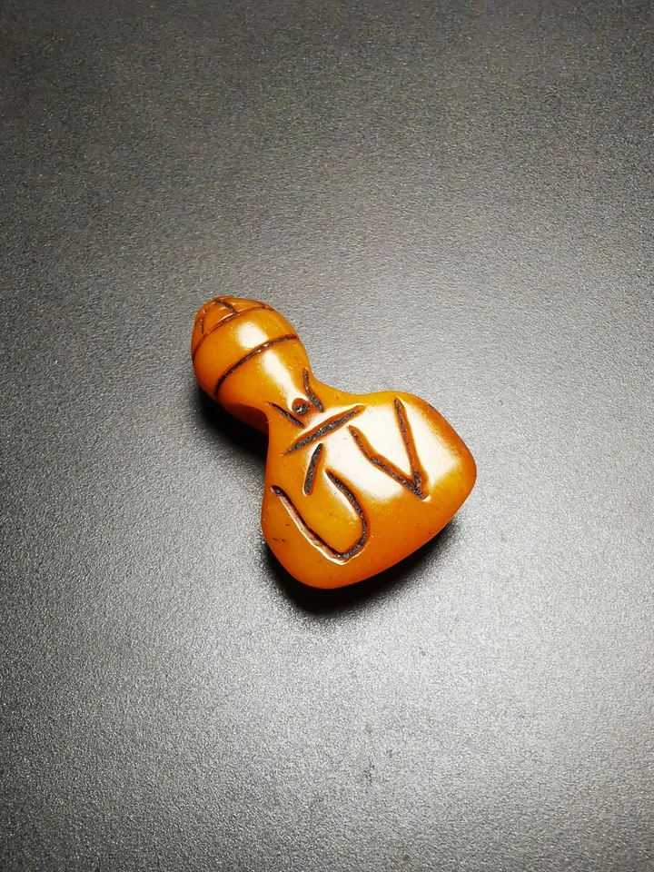 Gandhanra Tibetan Amulet,Hand-carved Yak Bone Pendant, OM Symbol