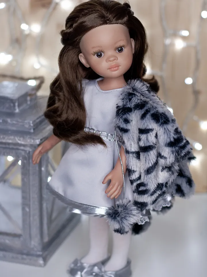 Paola Reina clothes, Doll coat, dress, shoes, underwear, Outfit for 13 inch dolls, Handmade doll clothes, Expensive doll