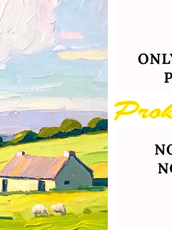 Ireland Painting Irish Cottage Original Art Sheeps Painting Landscape Impasto Oil Painting Farm Impressionist Art Gift by ArtProkopaloSv