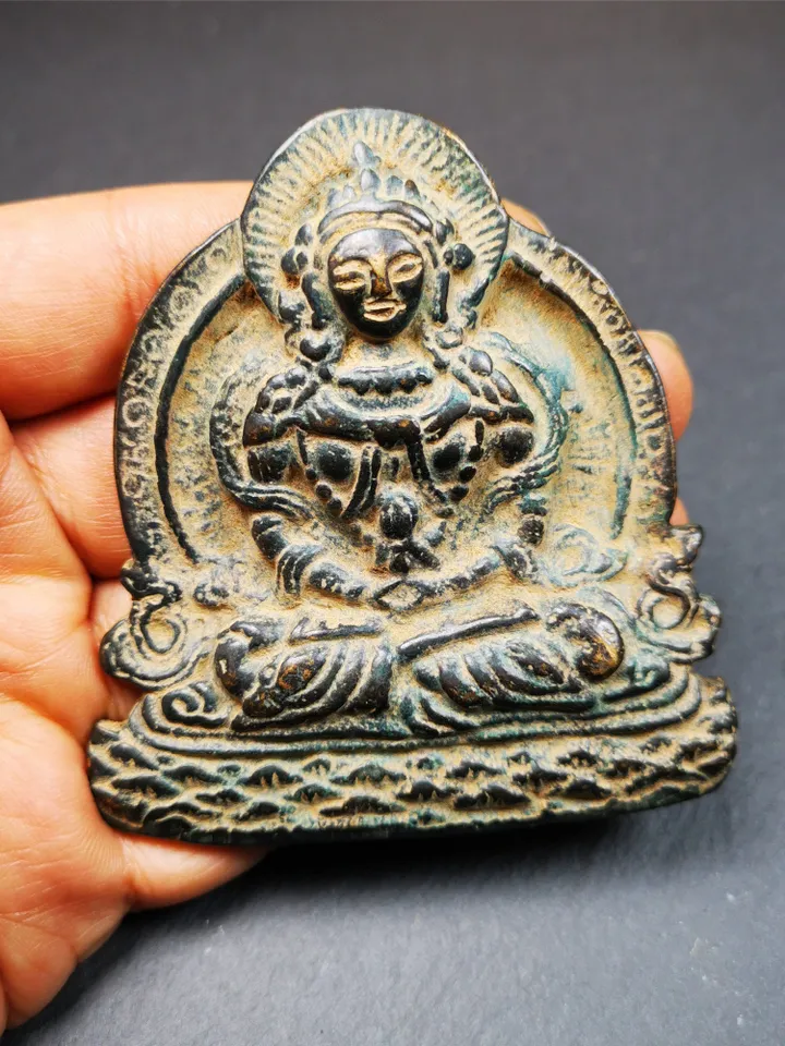 Gandhanra Handmade Tibetan Buddhist Statue,Amitayus Statue, Buddha Of Infinite Life,40 Years Old
