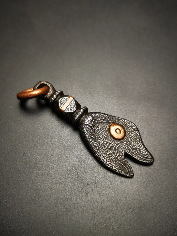 Gandhanra Handmade Tibetan Buddhism Amulet, Golden Fish of Ashtamangala(Eight Auspicious), Symbolize Happiness.