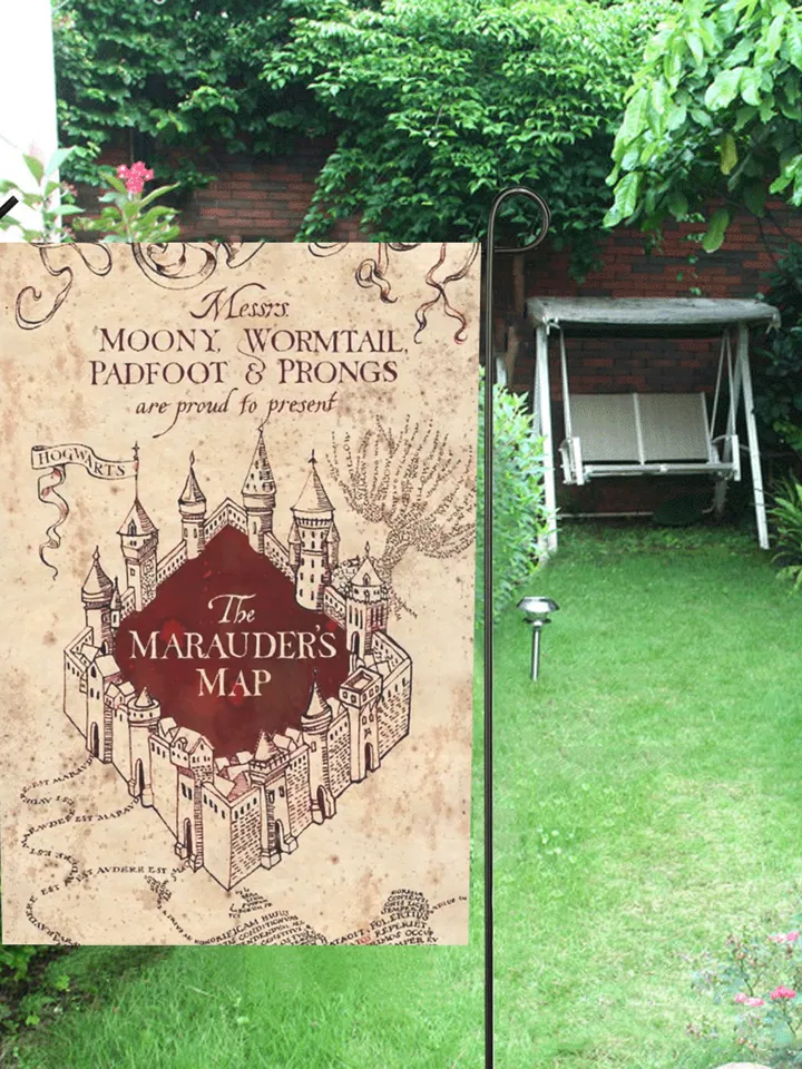 Marauders Map Harry Potter Garden Flag (Two Sides Printing, without Flagpole)