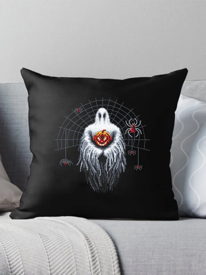 Gothic Halloween cross stitch pattern download PDF, Spooky ghost cross stitch chart, Halloween spider cross stitch, Scary halloween #H40