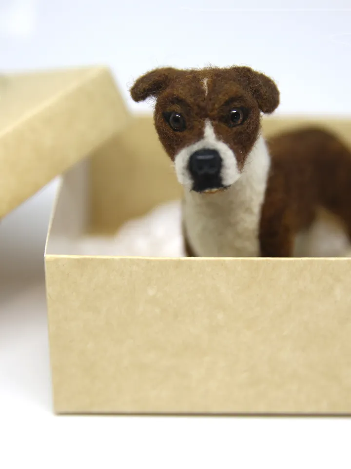 Needle felted Dog Pattern Dog Tutorial Wool Felt Book Needle Felting Animals Tutorial Pet Plush Pattern Felt Toy Staffordshire Terrier