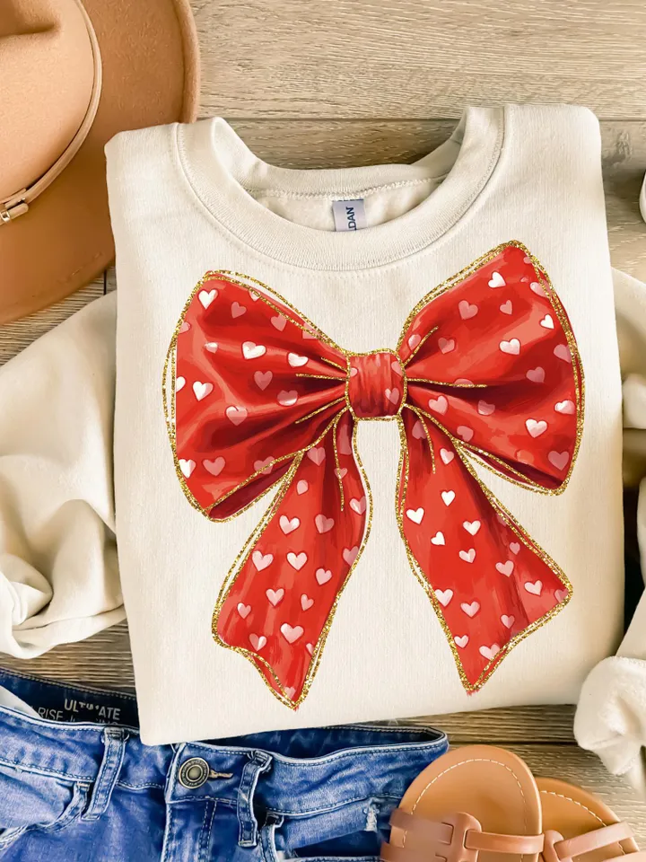 Valentine day Heart Coquette bow Png, Retro Valentine Shirt Design, Valentine Png, Valentine Love Png, Heart Valentine bow png