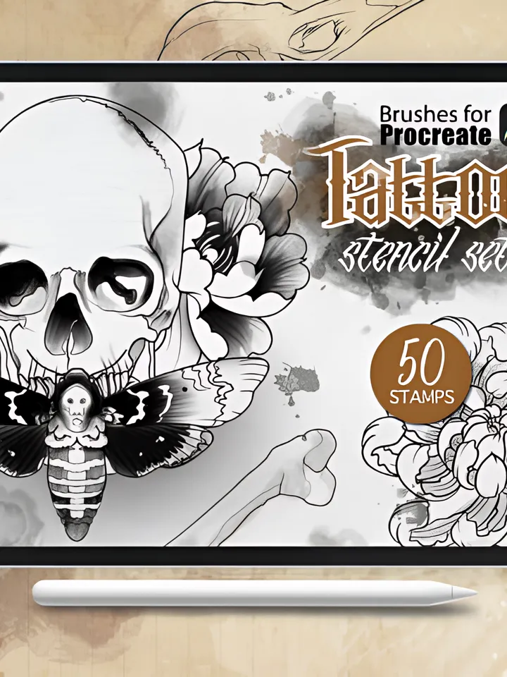 Procreate - Tattoo Basic Stencil Set