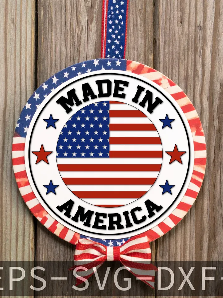 Made In America Round Sign Design