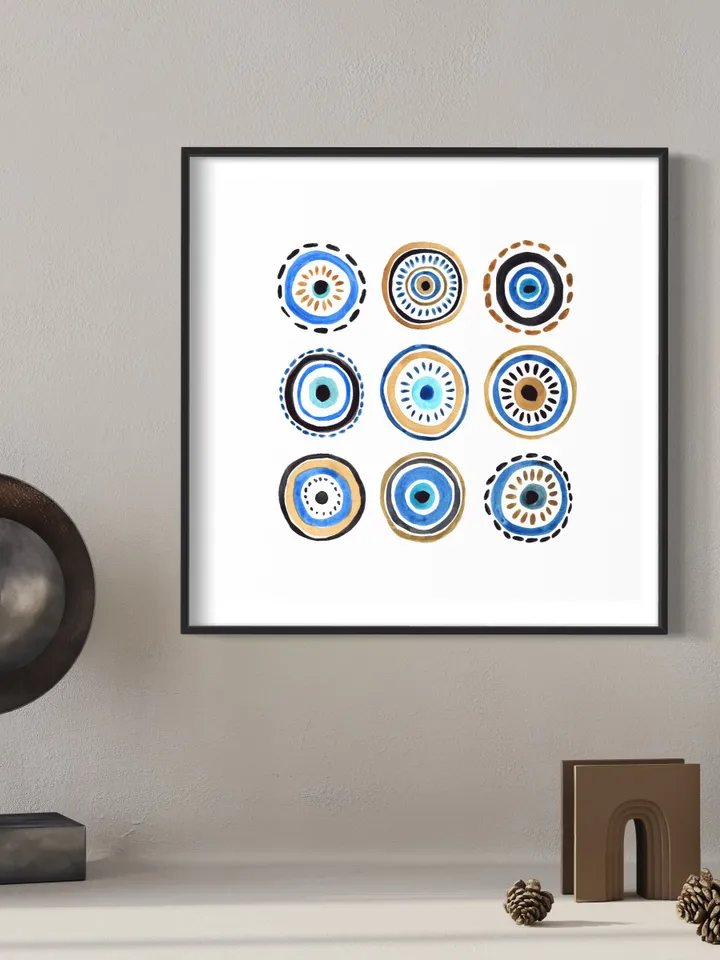 Evil Eye Art Print Digital Download Evil Eye Poster Turkish Wall Art Evil Eye Home Decor Esoteric Wall Art Talisman Print Greek Evil Eye Art