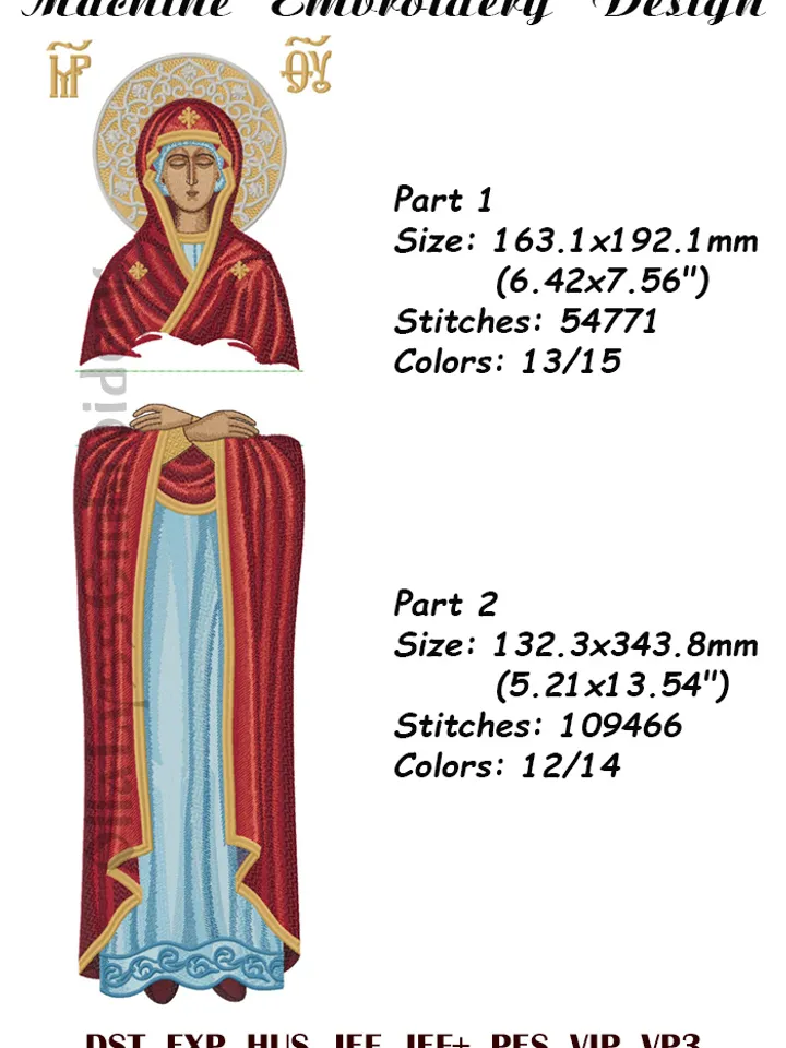 Epitaphios of Virgin embroidery design