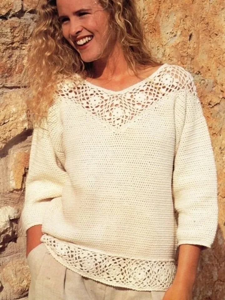 Sweater pattern crochet pattern easy crochet pattern , crochet pullover, ladies sweater pdf pattern