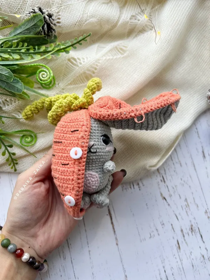 PDF Crochet Bunny Carrot Amigurumi Pattern, Easter Crochet Bunny Pattern, Cute amigurumi Bunny, Small Toy Pattern, Amigurumi Animal Pattern