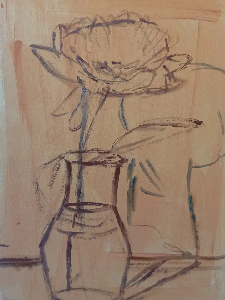 Peony Original Oil Painting Small Gift Peony Painting Sketch Art Peonies Wall Decor Impasto Wall Painting Flower Oil Painting original
