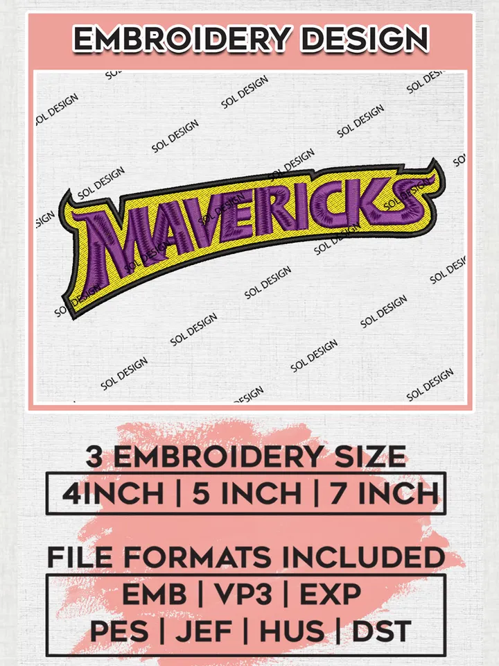 NCAA Mavericks College Team Writing Logo Embroidery Design Files, NCAA Minnesota State Mavericks Machine Embroidery, NCAA Teams, 3 sizes, NCAA Machine embroidery designs, Digital Download