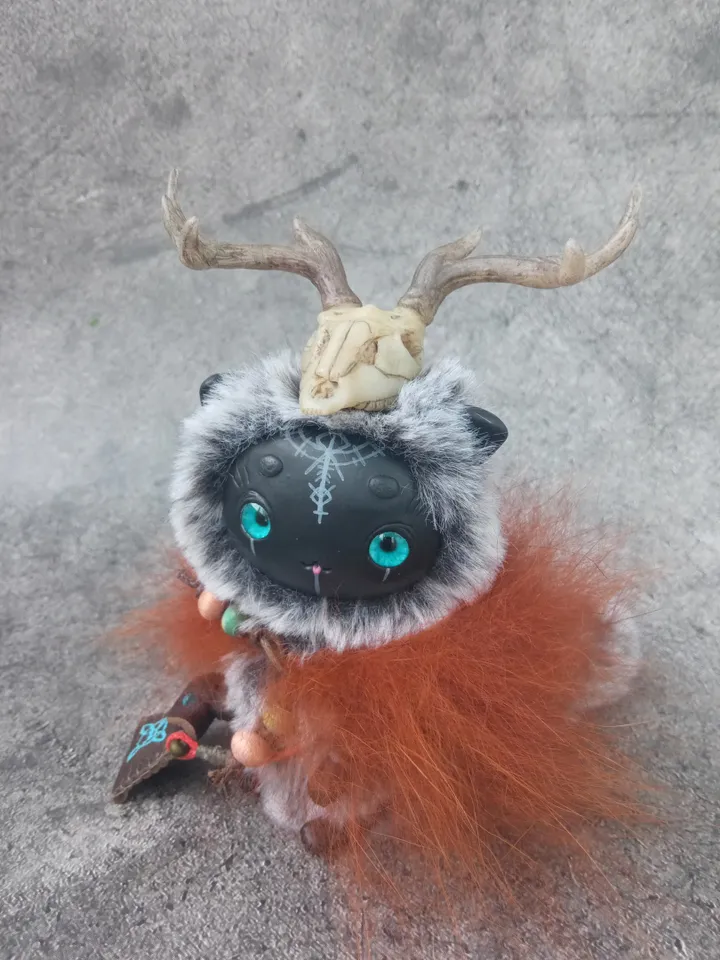 Cute viking witch cat