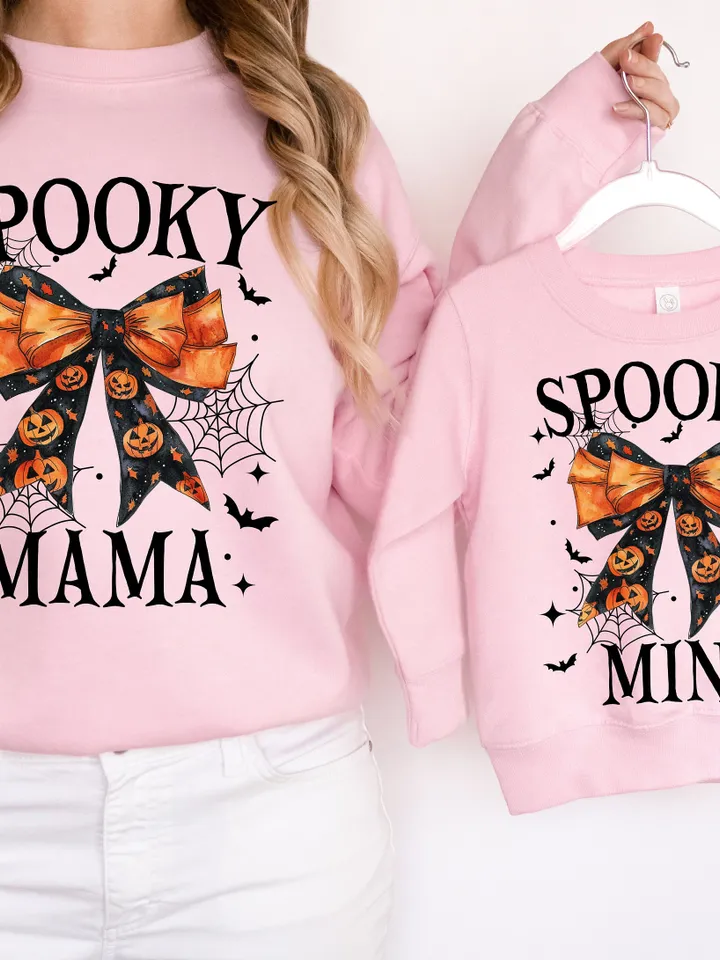 Spooky Mama Mini Png, Coquette Halloween Png, Spooky Season Png, Retro Halloween Png, Spooky vibes Png, Fall Png,Mama Mini Halloween Shirt