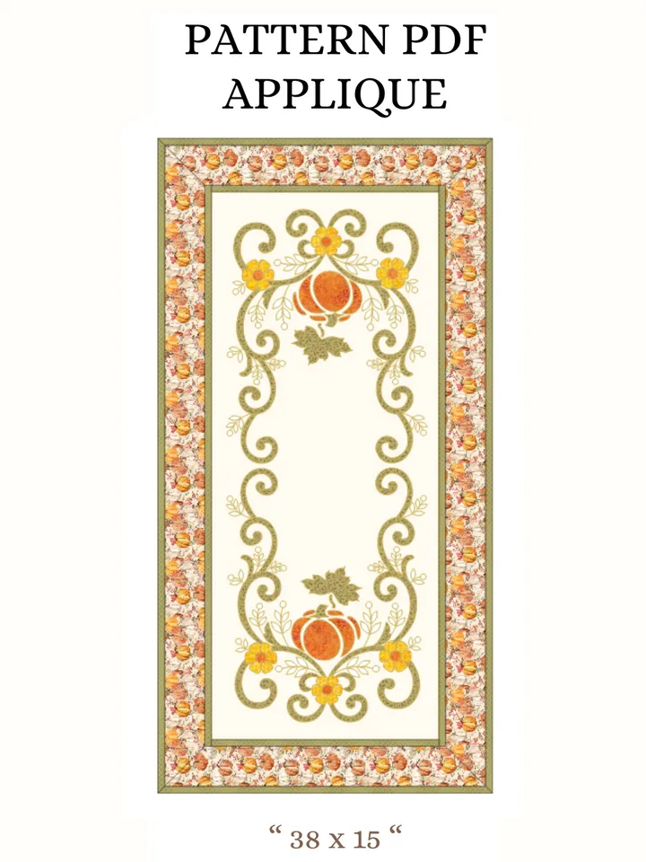 Table runner applique "Autumn" in PDF format.