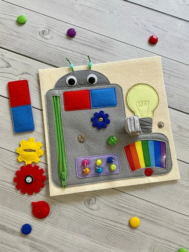 Quiet Book and Montessori toy for baby. A scientific book for children from 1 to 3 years old. Educational book