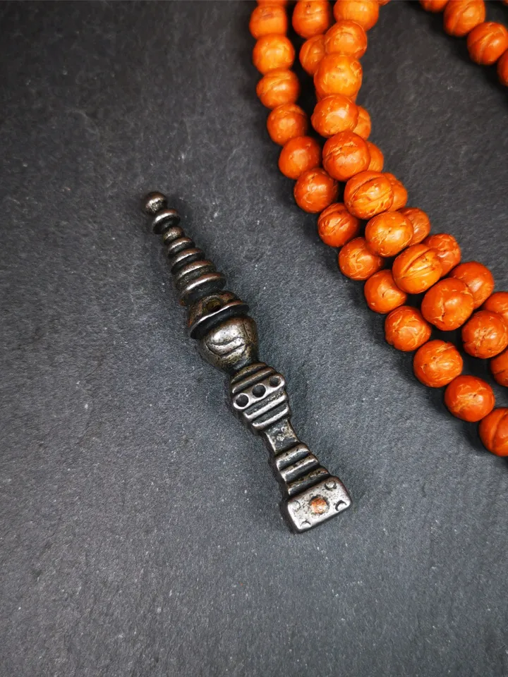 Gandhanra Handmade Tibetan Buddhist Tower Amulet,Stupa,Pagoda Pendant,Made of Cold Iron,2.56 inches