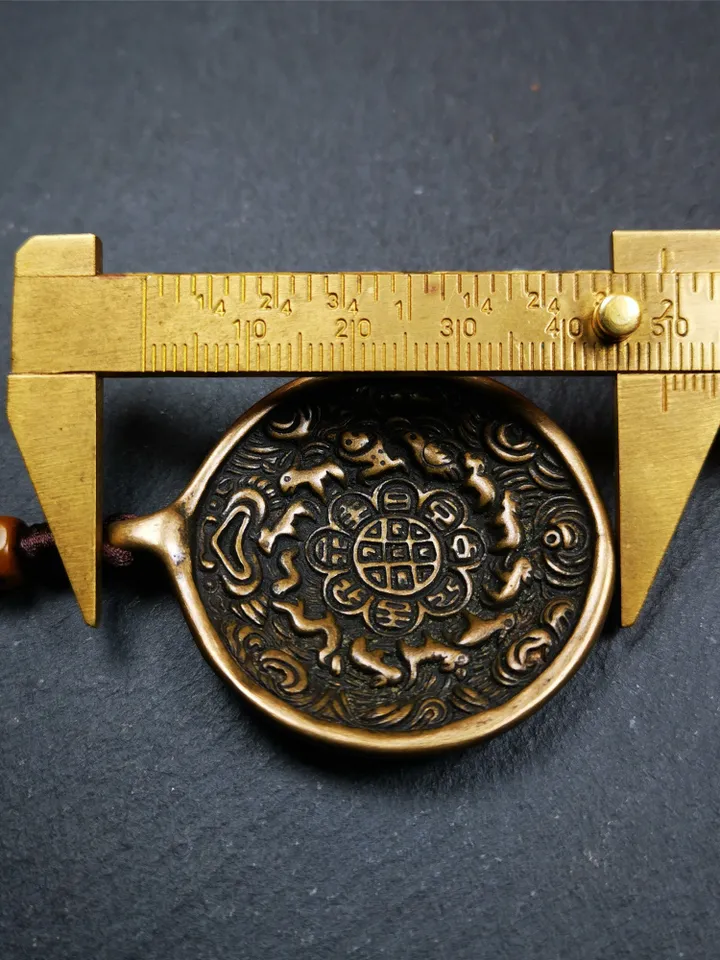 Gandhanra Antique Tibetan Buddhist Astrological Mandala,Calendar Badge,Melong Mirror,SIPAHO Amulet(srid pa ho),Ritual Conch Pattern