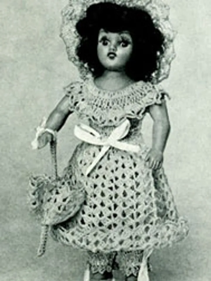 Vintage Crochet Pattern Dress for Doll Parasol Doll Pattern Digital Download PDF