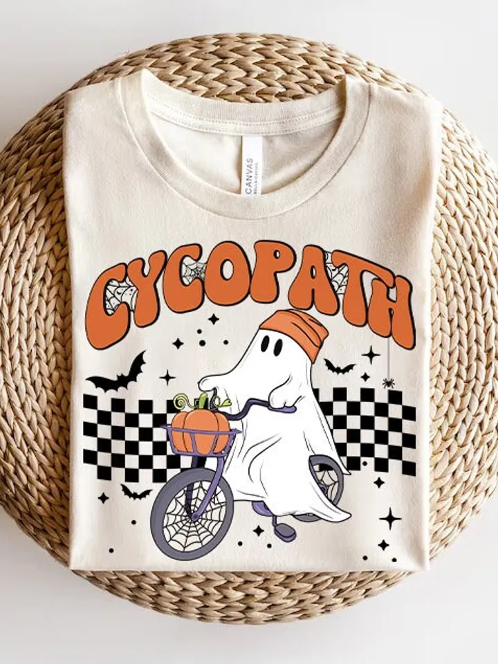 Cycopath PNG-Halloween Sublimation Digital Design Download-bicycle png, ghost png, spooky season png, vintage png, trendy halloween png