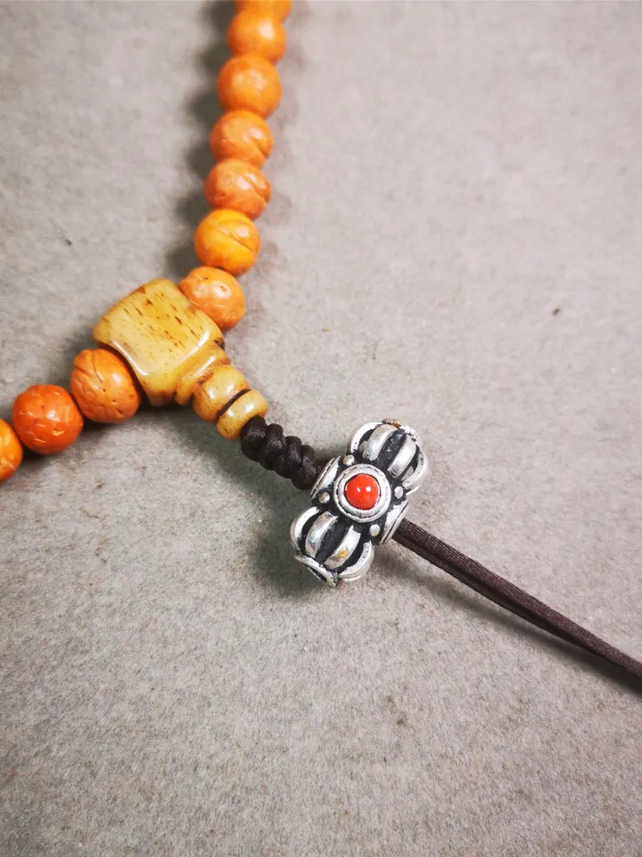 Gandhanra Handmade Tibetan Amulet,Vajra Pendant for Mala,Bag Hanging,0.75&quot; × 0.4&quot;