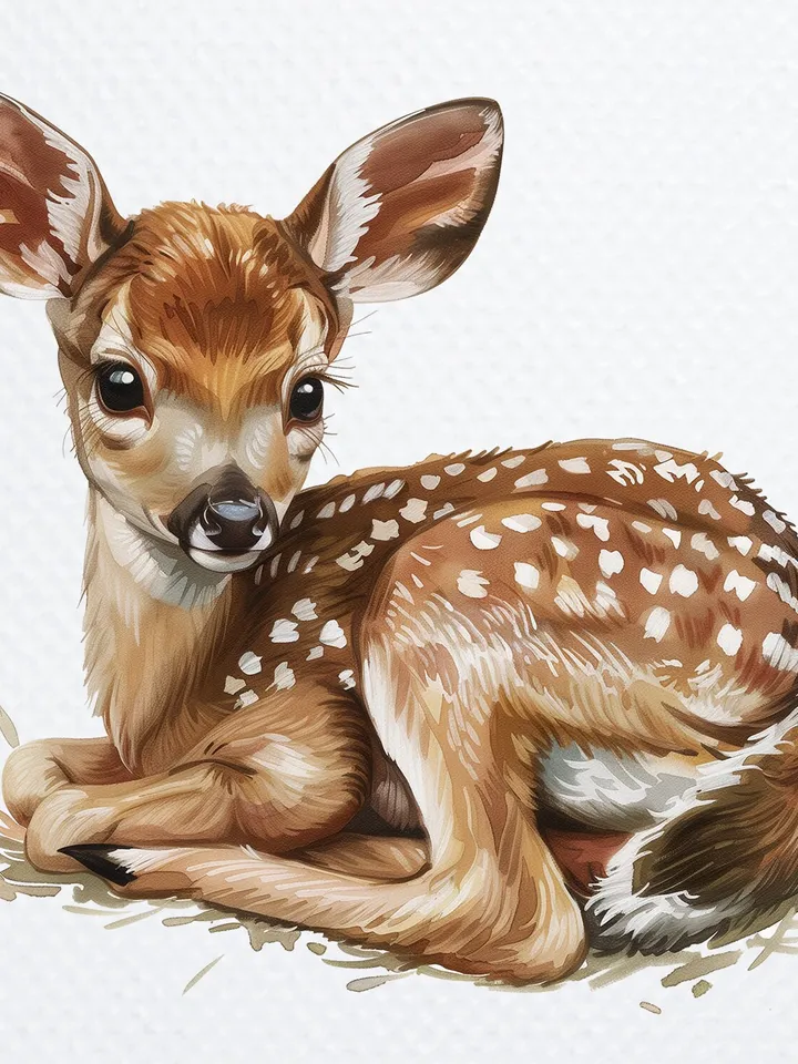 10 Fawn Baby PNG, Bemby for sublimation, Printable Watercolor Fawn Baby clipart, High Quality PNGs, Digital download, Paper crafts