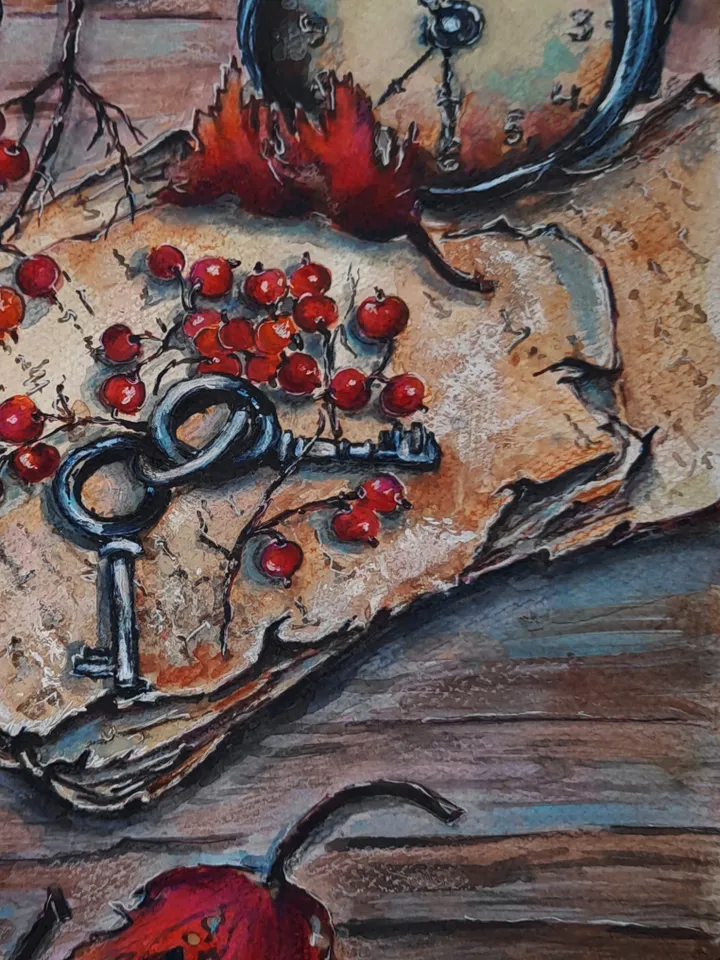 Watercolor still life Old letters 21x30 cm (8.3 х 11,7 inches)