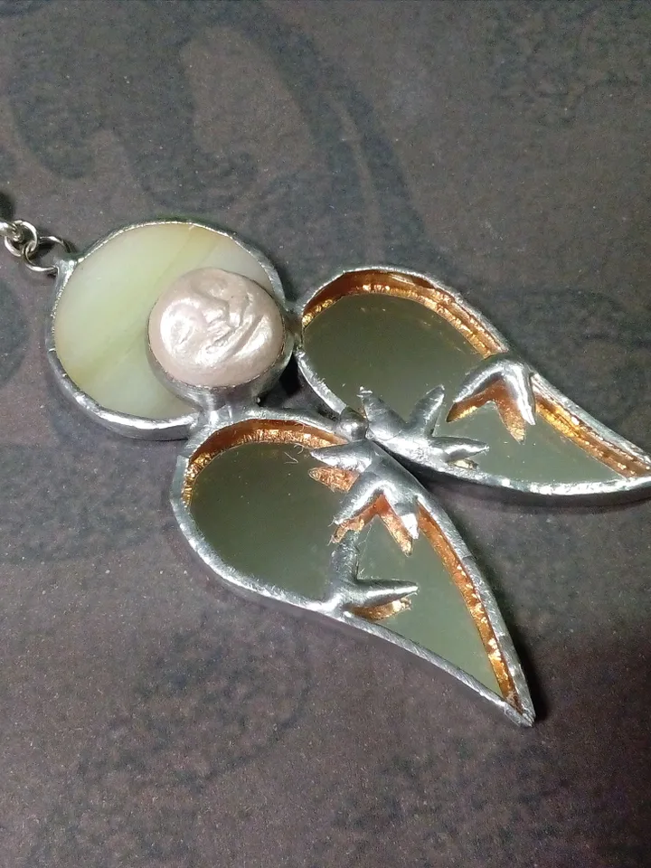 Christmas decoration, stained glass angel, guardian angel, Angel car hanger, New year tree toy, Hygge christmas