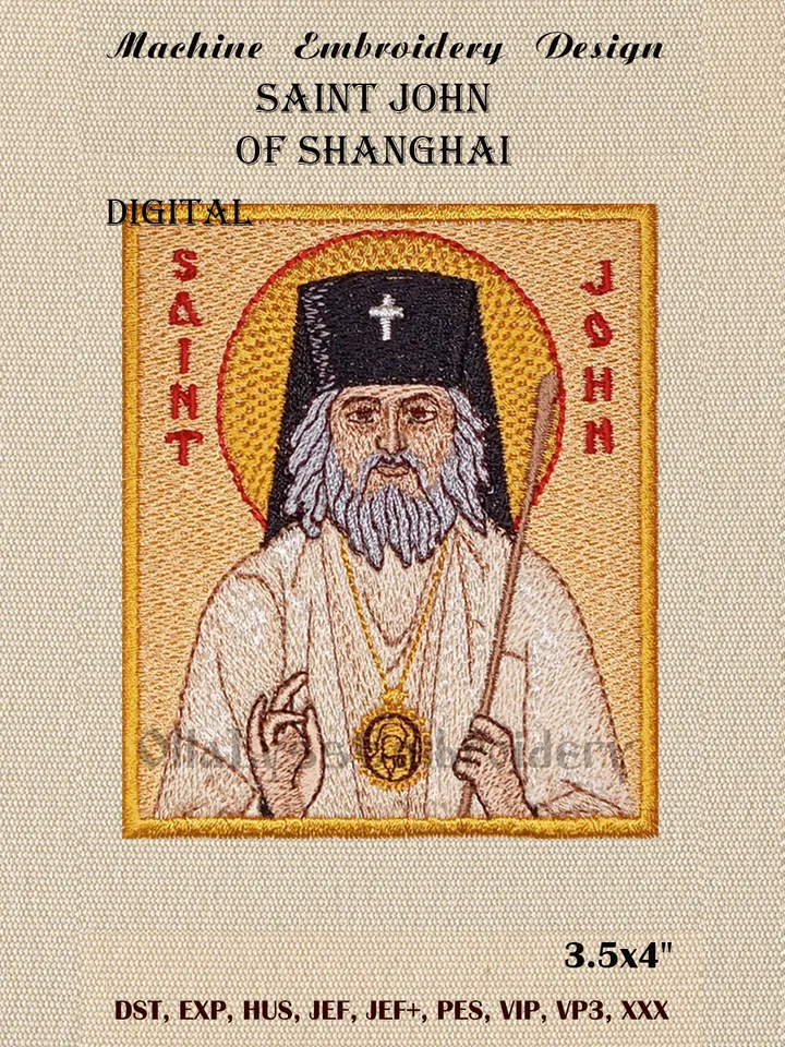 Saint John of Shanghai embroidery design