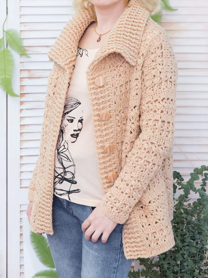 Warm Button Cardigan Crochet Pattern