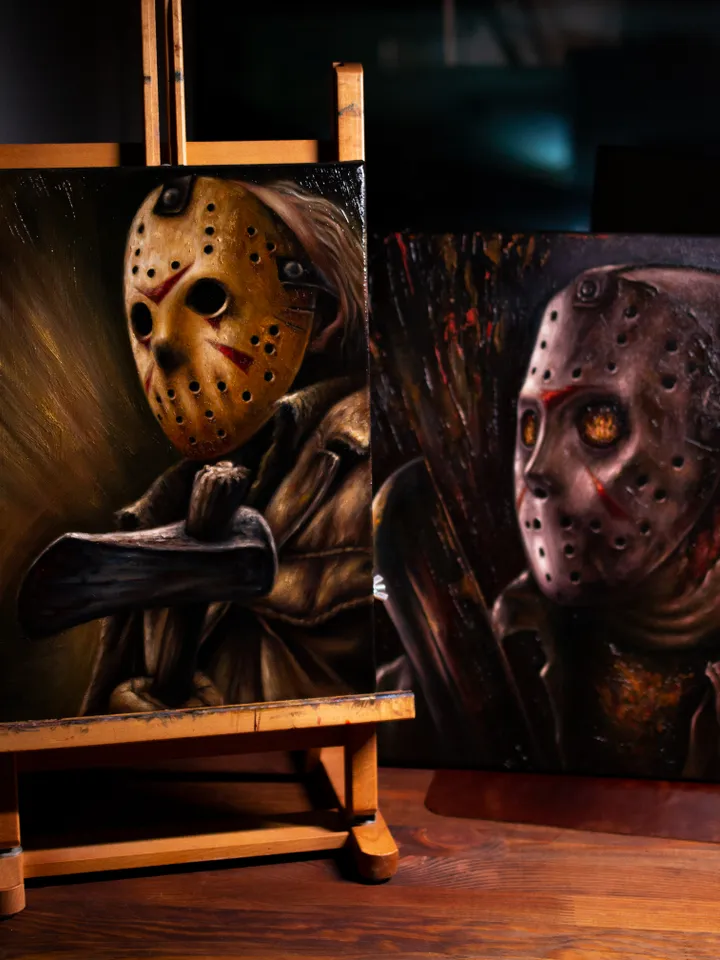 Original oil painting Jason Voorhees Friday the 13th