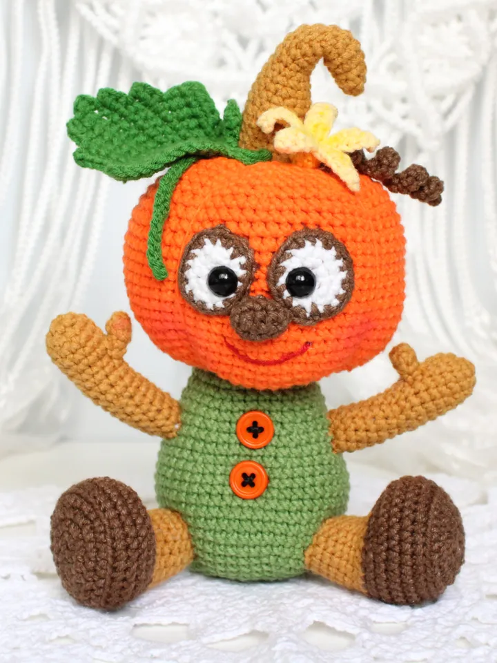 Pumpkin Man Crochet Pattern PDF in English Halloween decor Amigurumi Pumpkin