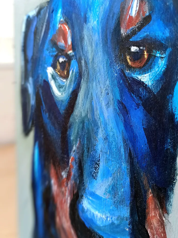 The Jagdterrier - The Painting Of A Good Hunting Dog. The original acrylic painting.