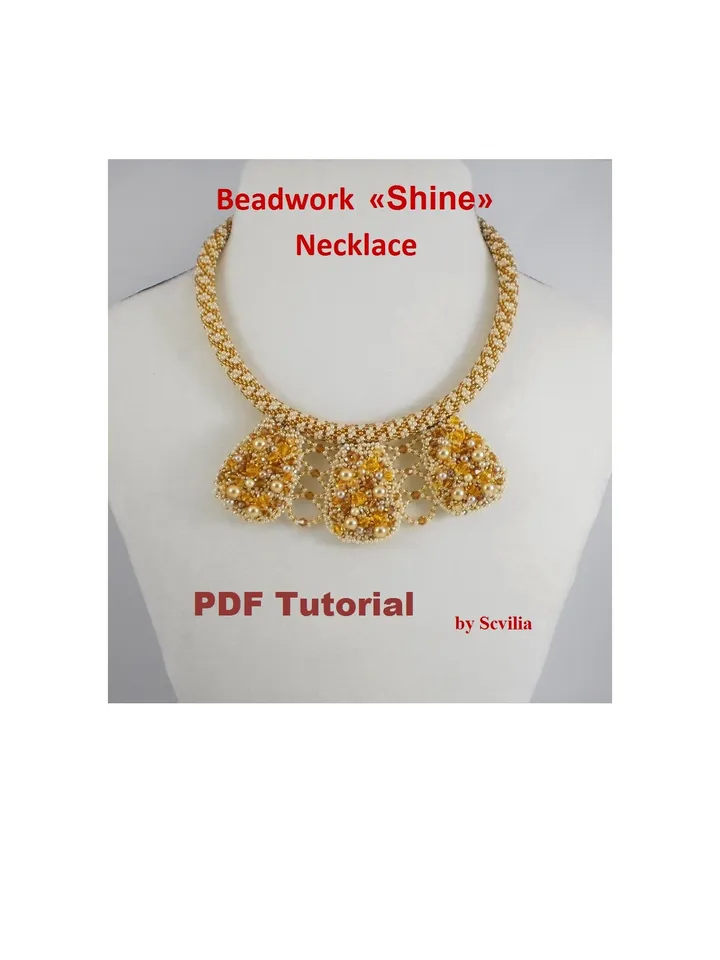 Bead crochet rope pattern for beading «Shine» necklace and bracelet, Tutorial Necklace DIY,beaded necklace, bead crocheting,PDF patterns