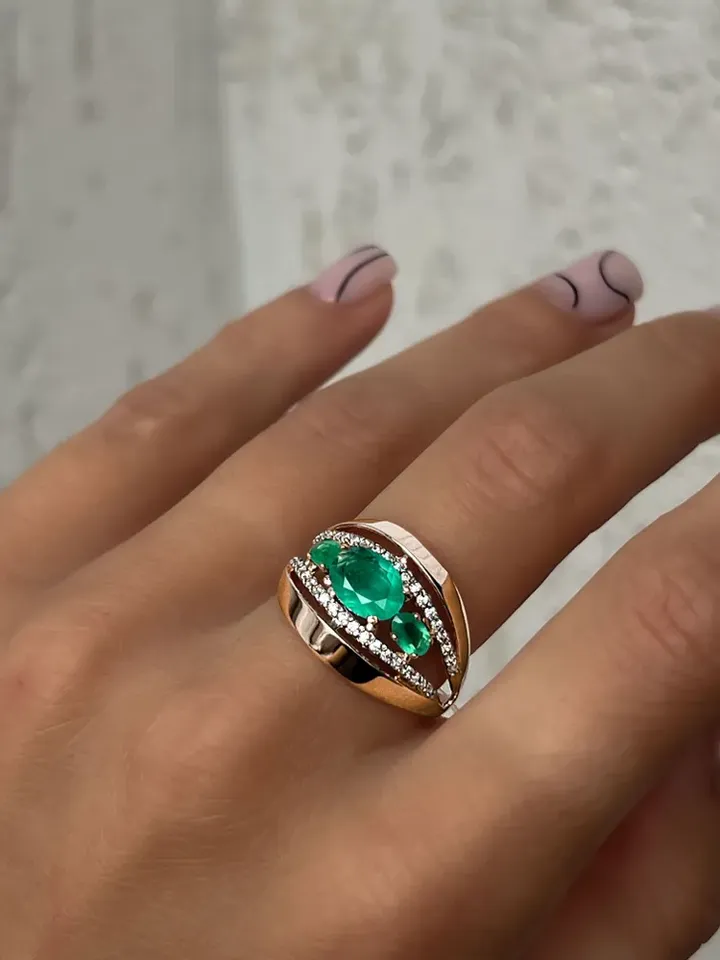 Ring Silver gold plated 925 assay value with quartz and agate