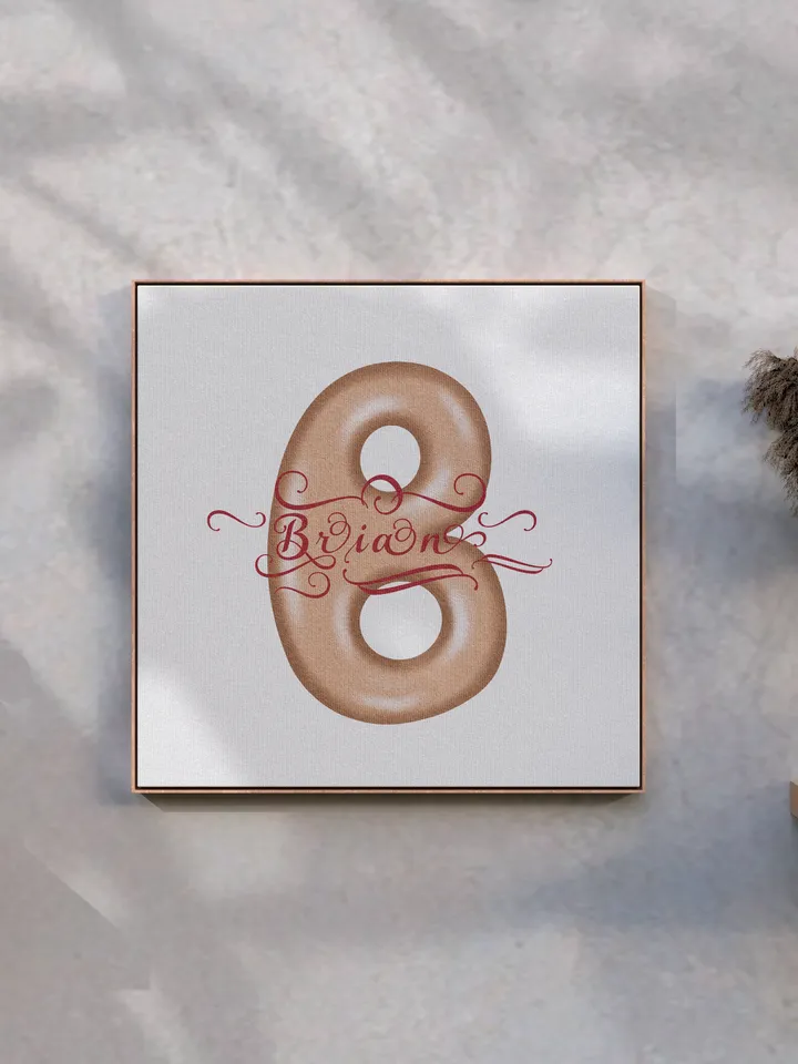 Brian - name in Samantha style with bright letters, digital design