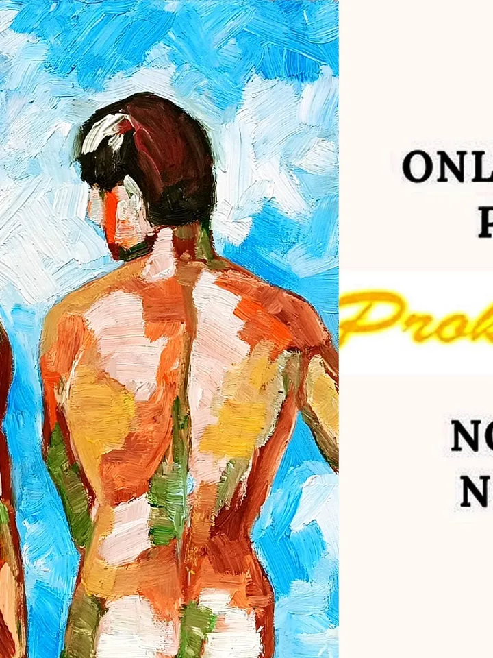 Two Male Bodies Impasto Oil Painting Gay Original Art Men's Friendship Artwork Gifts by ArtProkopaloSv
