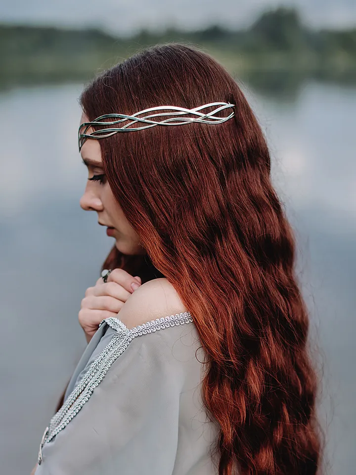 Sorceress diadem fantasy legends Tiara Elven Crown boho romantic Wedding Headpiece Celtic medieval elven Queen Nyneve